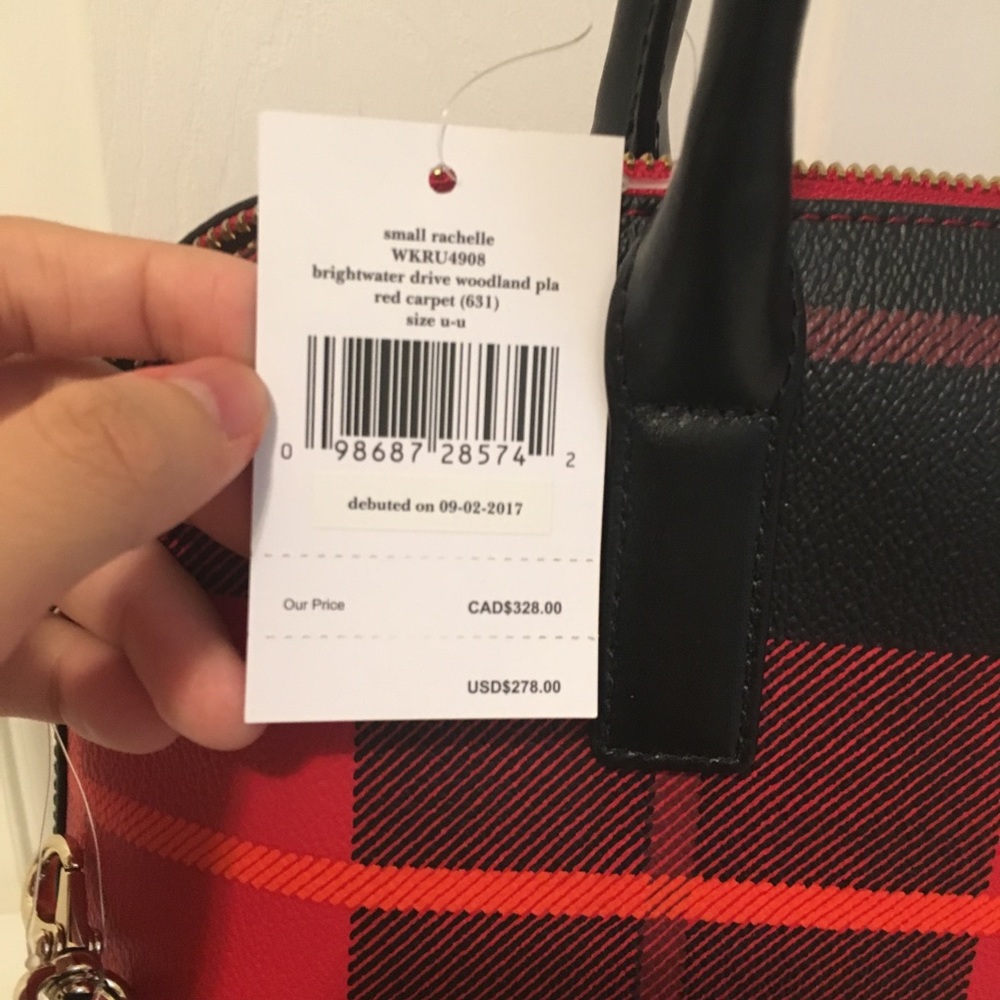 NWT kate spade plaid small rachelle satchel bag - Picture 2 of 7